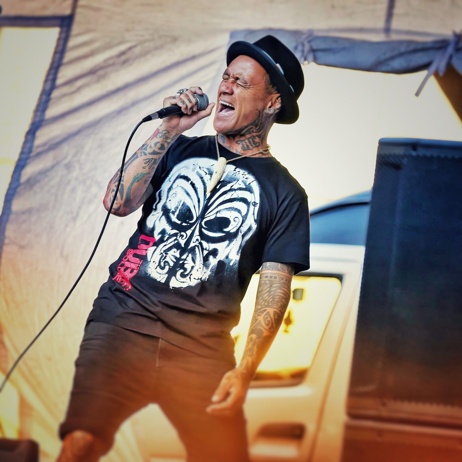 Tiki Taane performing live on stage